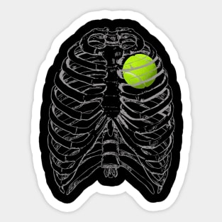 Tennis Heart In Ribcage Sticker